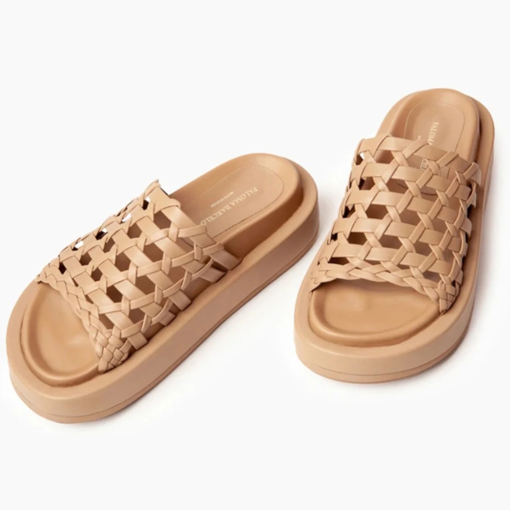 NWT Paloma Barcelo Elisa Woven Slip-on Slides Sandals EU37/US7